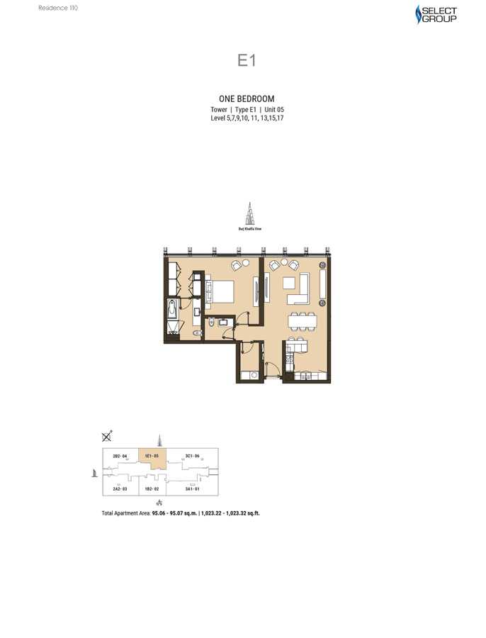 Type E1, Level 5 To 17, Unit 5